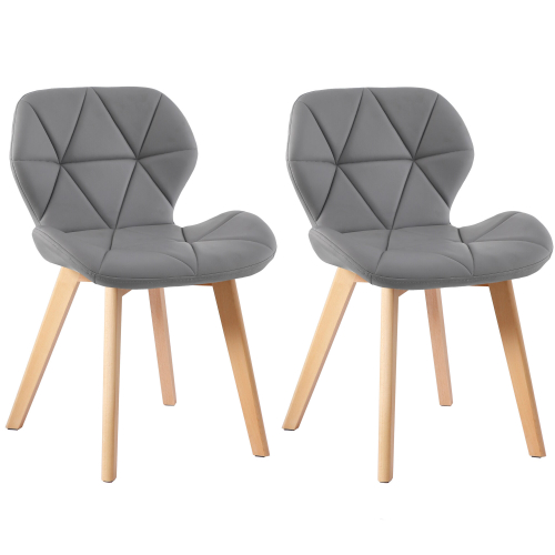 Charles Jacobs (White Table & Grey PU Chairs) Charles Jacobs Rectangular 4 Seat Dinner Table & Chair Scandi Set for Nordic Kitchen Dining 2