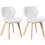 Charles Jacobs (White Table & White PU Chairs) Charles Jacobs Rectangular 4 Seat Dinner Table & Chair Scandi Set for Nordic Kitchen Dining 6