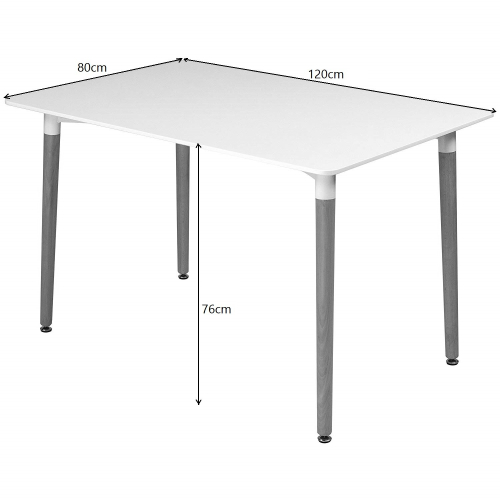 Charles Jacobs (White Table & White PU Chairs) Charles Jacobs Rectangular 4 Seat Dinner Table & Chair Scandi Set for Nordic Kitchen Dining 2