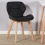 Charles Jacobs (White Table & Black PU Chairs) Charles Jacobs Rectangular 4 Seat Dinner Table & Chair Scandi Set for Nordic Kitchen Dining 4
