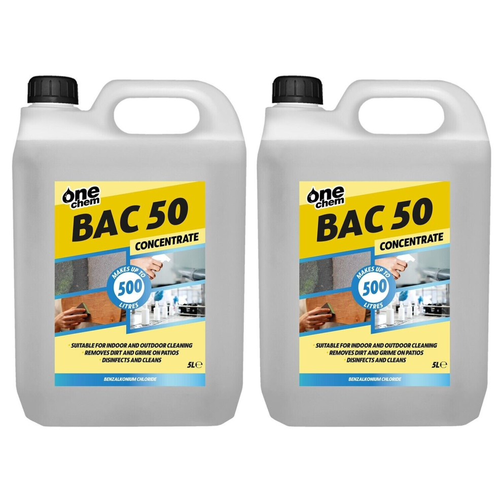 One Chem BAC 50 Benzalkonium Chloride Concentrated 2 x 5L