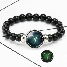 10PC 12 Constellations Zodiac Sign with beaded Bangle Bracelets For Men Boys Jewelry Travel Accessories