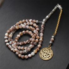 Shell misbaha 6mm Tasbih tassel islamic accessories misbaha natural stone rosary Muslim 99 prayer beads tasbih
