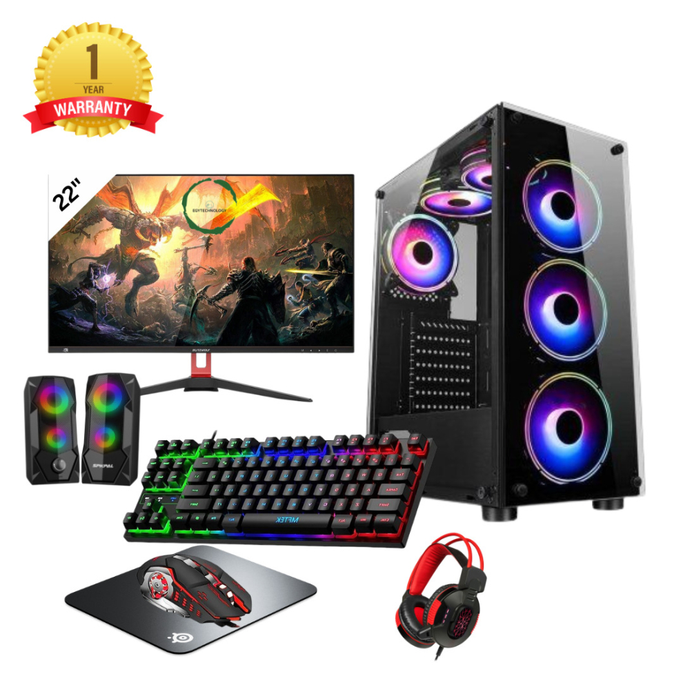 Fast Gaming Intel i5 16GB RAM 1TB HDD& 256GB SSD GT730 4GB 22" Monitor PC Bundle & Speaker