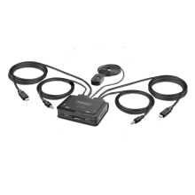 StarTech.com 2-Port USB-C Cable KVM Switch, 4K 60Hz DisplayPort Output, Compact KVM with 4ft/1.2m USB Type-C/Audio Integ