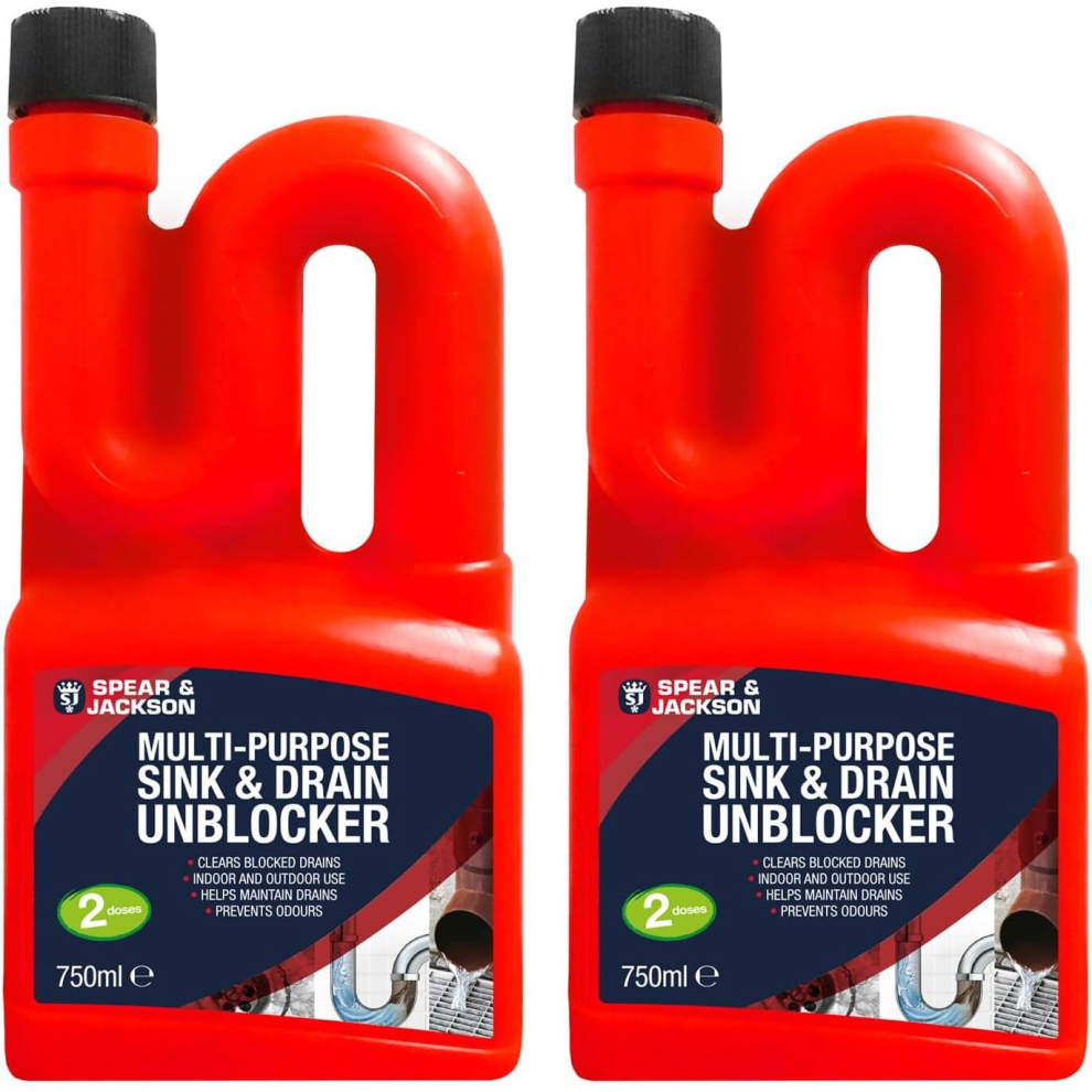 Spear & Jackson Multi-Purpose Sink & Drain Unblocker 2 x 750 ml