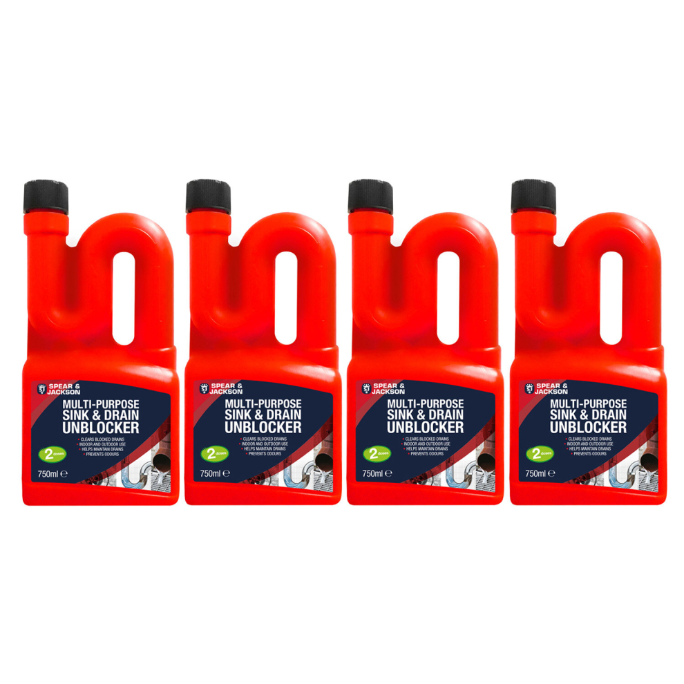 Spear & Jackson Multi-Purpose Sink & Drain Unblocker 4 X 750 Ml