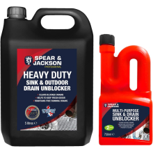 Spear &amp; Jackson Multi-Purpose Sink &amp; Drain Unblocker 5 Litre and 750 ml