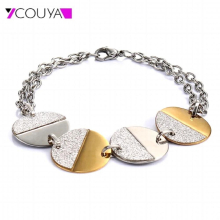 Womens Wafer Bracelet Silver and Silver Chain Sweet Girls Charm Bracelet Polished Link Bracelet Jewelry