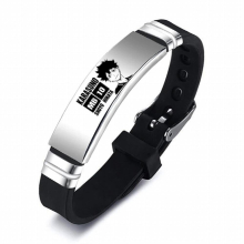 Anime Haikyuu Silicone Bracelet Karasuno High School Hinata Shoyo Stainless Steel Bracelets Wristbands Cosplay Accessories