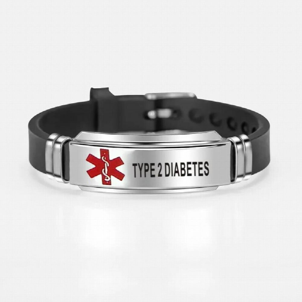 Multicoloured Medical Alert Id Bracelet For Men Women Adjustable Silicone Sos Bracelets Diabetes Bangles Emergency Jewelry