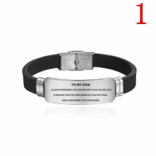 To My Son Encourage Jewelry Men Wristband Stainless Steel Silicone Bracelets For Boys Bangle Love From Love Mom Gift