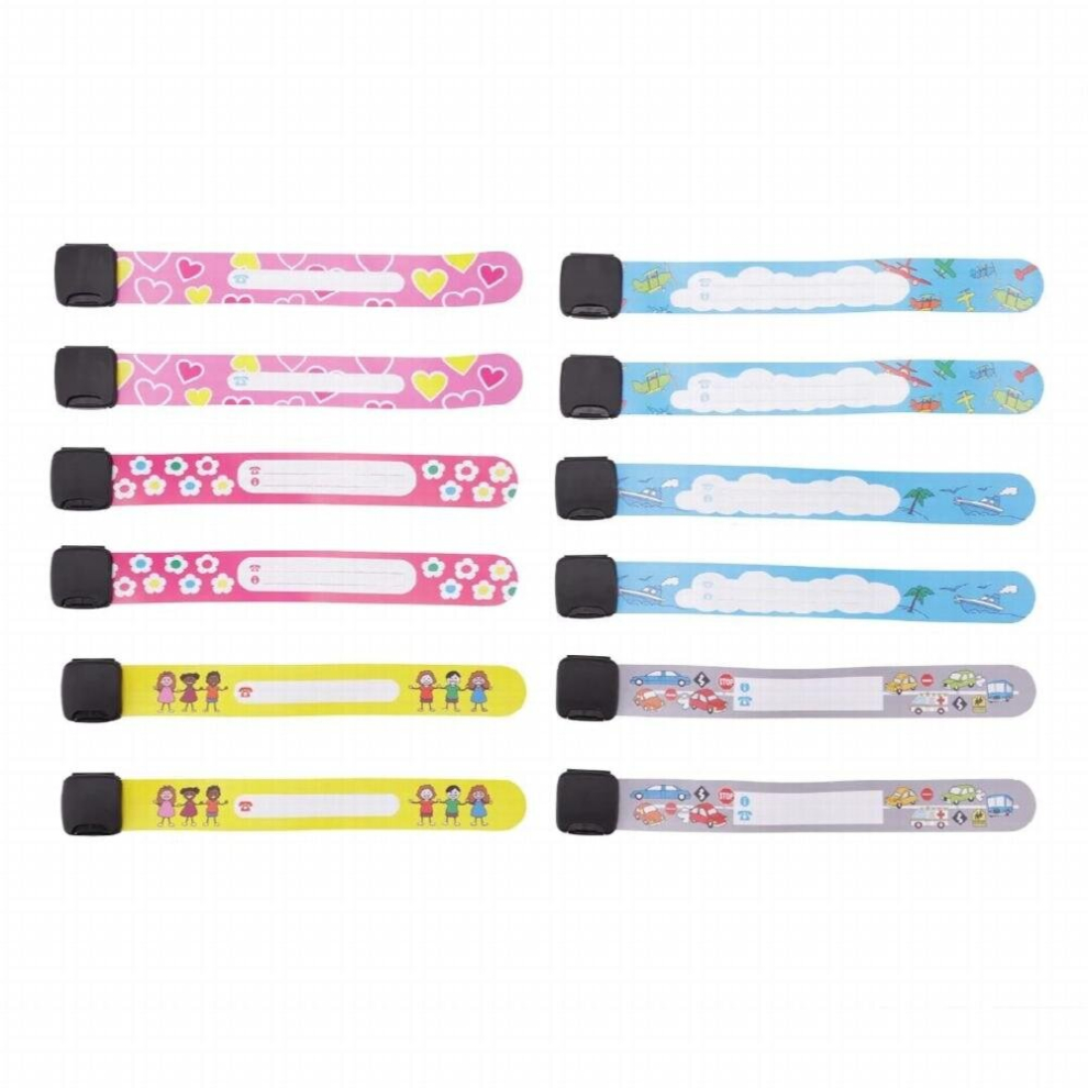 8PCS PVC Adjustable Wrist Strap Children Travel Outdoor Acitivities Safe Anti-lost Wristband Safety Recognition Bracelet
