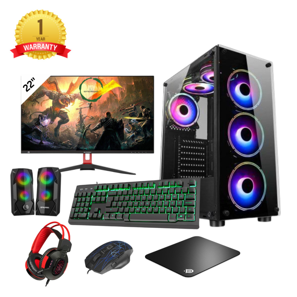 (Full Set Up) Fast Gaming Intel i5 16GB RAM 1TB HDD& 128GB SSD GT730 4GB 22" Monitor PC Bundle & Speaker