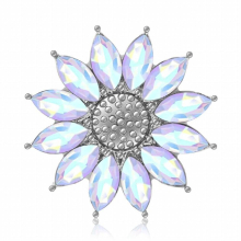 KZ3633 Rhinestone Colorful Flower Daisy 18MM snap buttons fit DIY 18MM snap bracelet snap jewelry Gift