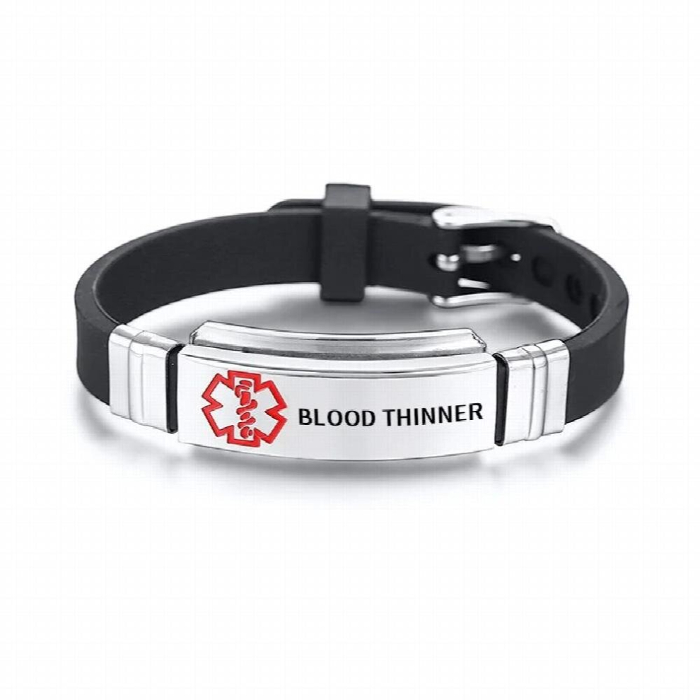 Medical ID Bracelet Adjustable Medical Alert ID Bracelet Stainless Steel ID Bracelet Message Reminder PACEMAKER COUMADIN
