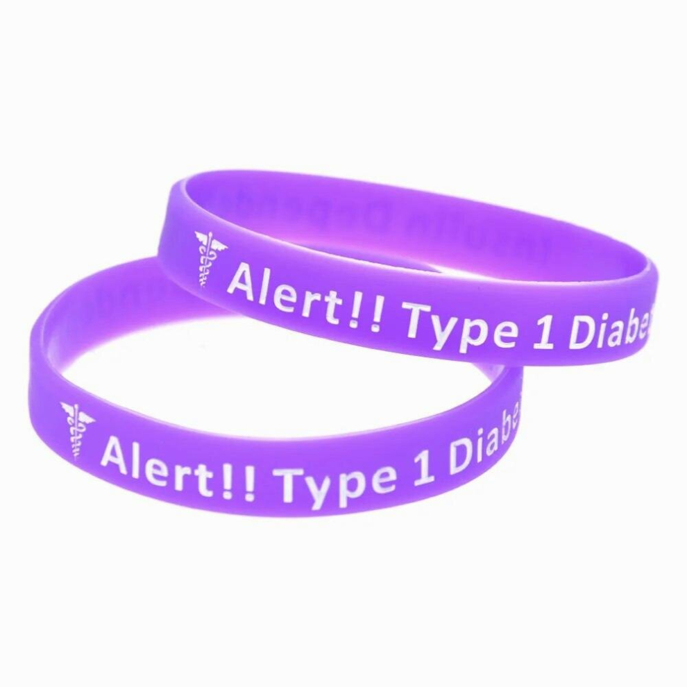 Grey 50Pcs Type 1 Diabetes Insulin Dependent Silicone Bracelet