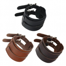 Adjustable Wristband Punk Jewelry Wide PU Leather Cuff Bangles for Anniversary Wedding Rock Jackets Father Boys