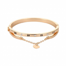 Rose Silver Bracelets Crystal Cuff Bangles Link Chain Tassel Roman Letter Heart Love Charm Bracelet For Women Jewelry