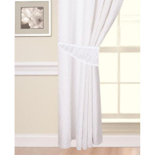 (Pair of Tie Backs) Embossed Duvet Set Curtains Cushions Astra White