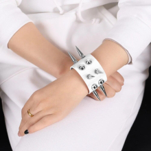 Sexy Christmas Clothing Adjust Round Hand Ornaments Gothic Punk Style Leather Stitching Wristband Harness Strappy Bondage Cage