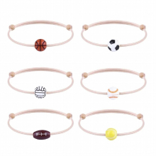 Set of 6 Bracelets Sport Soccer Charm for Most Sport Team Players Basketball