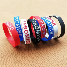 5Pcs Assorted Colors I Promise Silicone Sport Wristband Bracelets Unisex Jewelry