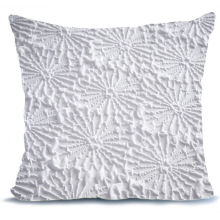 (17"x17" Cushion Cover Only) Embossed Duvet Set Curtains Cushions Astra White