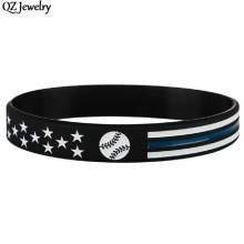1pc Baseball Silicone Wristband Inspirational Baseball Bracelets Sports Souvenir Silicone Rubber Bracelets Bangles Jewelry Gift
