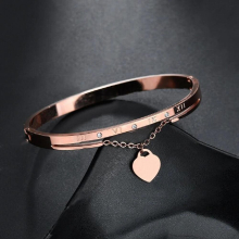 Hot Stainless Steel Bracelets Silver Bangles Female Heart Wedding Crystal Charm Bracelet for Women Pulseras Bijoux