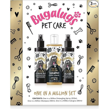 Bugalugs Spa Gift Set For Dogs With Shampoo, Detangle Spray & Cologne, Dog Birthday, Dog Birthday and Christmas Present (One in a Million)