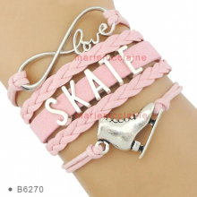 High Live Your Dream Infinity Love to Skate Figure Skating Shoes Friendship Bracelets for Women