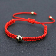 Handcrafted Ball Football Charm Braid Bracelets Men Women Red Thread Bracelet Girls Boy Kids Lucky Gift