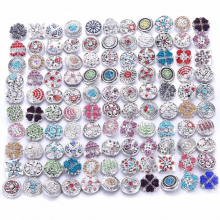 10pcs/lot Colorful Mix Random 12mm 18mm Snap Jewelry Rhinestone Snap Button for Snap Bracelets Necklaces Jewelry