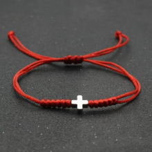 Unisex Christian Cross Charm Bracelet Braided String Couple Bracelets for Wish Good Luck Prayer Jewelry Gift