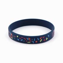 ZF3837 1PCS Classic Bean Game Printed Sports Bracelet Rubber Ring Silicone Bracelet Accessories For Kids Students