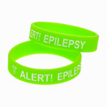 1 PC Alert Epilepsy Silicone Wristband for Daily Reminder Kids Size Candy Bracelet