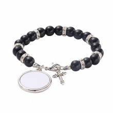 Sublimation Blank Beads Cross Catholic Rosary Bracelets Rosary Religious Bracelets Diy Photo Print Rosary Bracelets