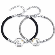 2pcs The Little Prince and Fox Couple Bracelet Student Bracelet Boyfriend Knitting Couple Bracelet Necklace Jewelry Gift
