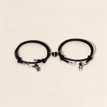 2 Pieces/Set Magnet Couple Bracelet Star Astronaut Rope Chain Bracelet Attractive Jewelry Gift