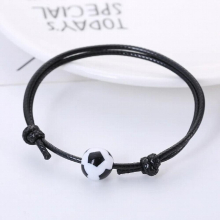 Charm Bracelets For Boy Girl Basketball Football Ball Braiding Adjustable Soccer Couple Friendship Men Jewelry Gift