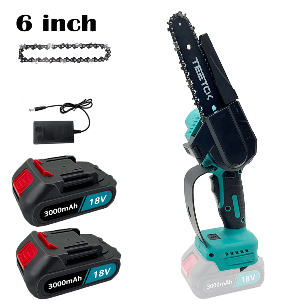 6" Garden Chainsaws Coldless+2xBattery +Charger+1 Saw Chain-Makita 18V Compatible