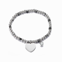 Tree of Life Butterfly Clover Charms Bracelet for Women Stainless Steel Beaded Bangles Elastic Bracelet Jewelry Gift