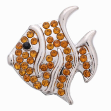 6pcs/lot Snap Jewelry Brown Rhinestone Metal 18mm Snap Buttons Fit DIY Snap Button Bracelet Bangle Necklace