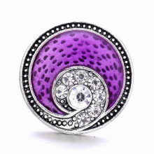 5pcs/lot Snap Button Jewelry Rhinestone Crystal Purple 18mm Metal Snap Buttons DIY Charms Interchangeable Button Jewerly