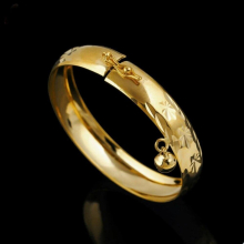 10mm Wide Baby Bangle Bracelet Yellow Children Jewelry Gift