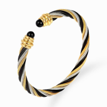 Hot Punk Stainless Steel Bangle Jewelry Sets For Women And Men Mixed Torsion Wire Bracelets