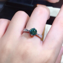 Fine Jewelry Green Natural Amber Rings for Women Bizuteria Anillos De Pure Emerald Gemstone Resizable Ring for Females
