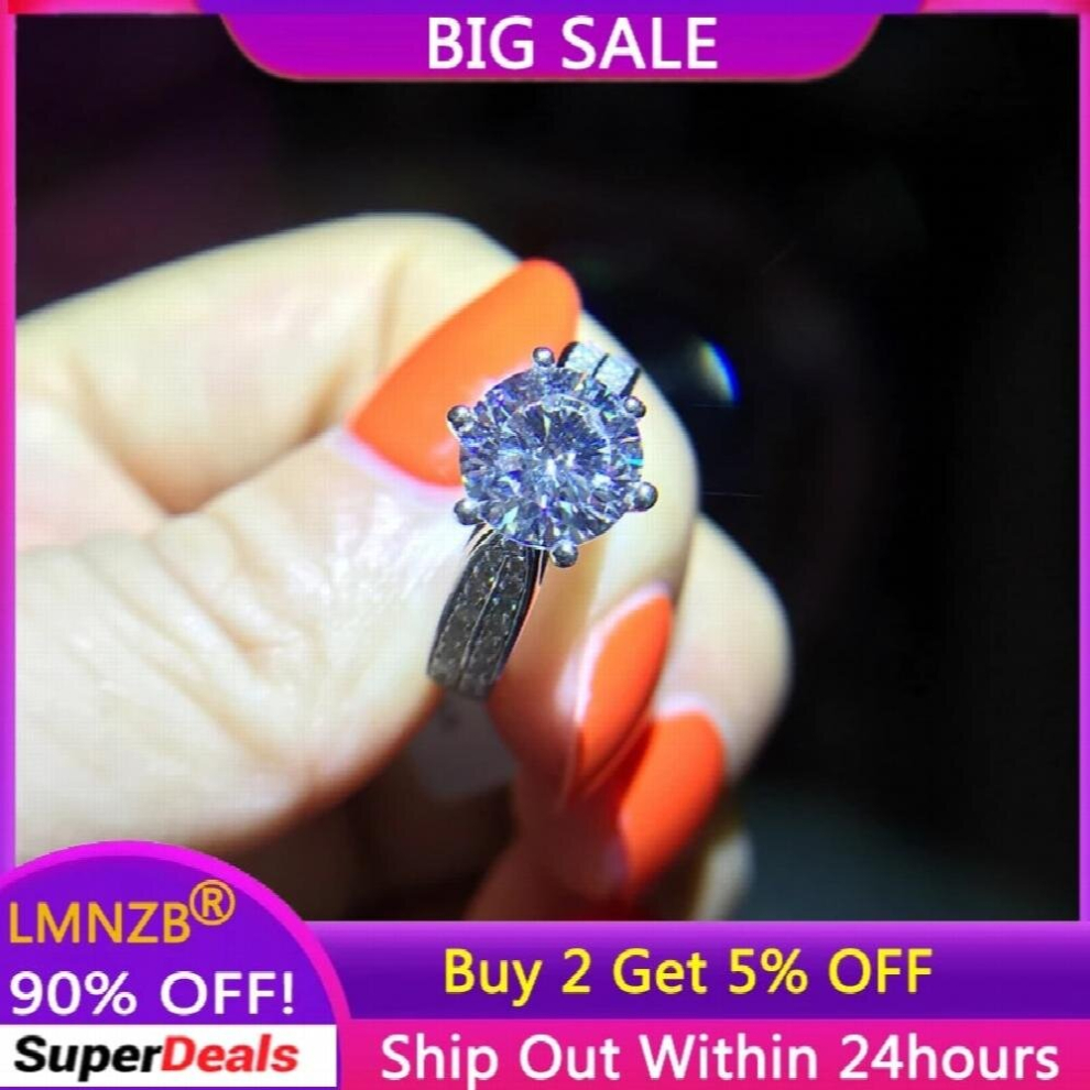 100% Tibetan Silver Rings Natural 2.0ct Zirconia Wedding Band High Jewelry Gift R006-image-OPC-PCWG9DG-NEW