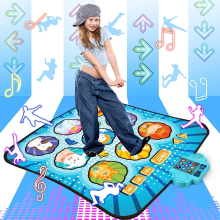 Dance Mat Toys for Girls Music Play Mat with 4 Play Modes 8 Challenge Levels Adjustable Volume LED Lights Dance Game Christmas Birthday Gifts Toys